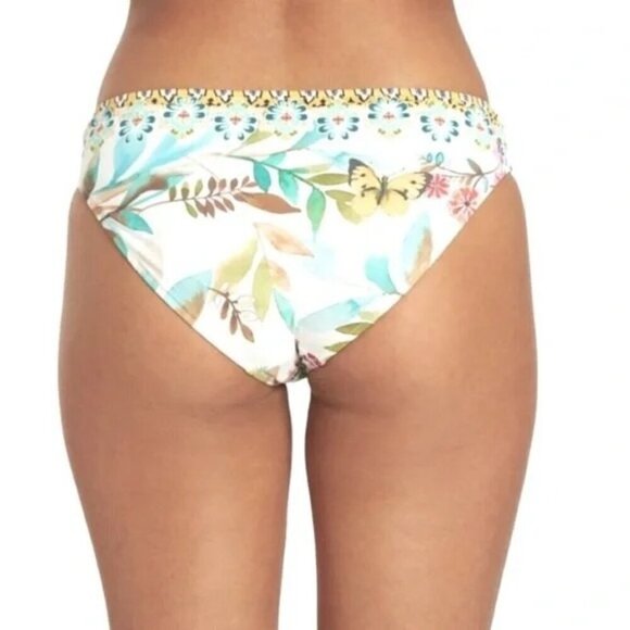 Johnny Was Dreamer Hipster Bikini Bottom White Butterfly Size XS NWT White - Picture 2 of 6